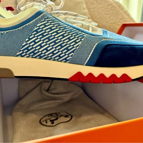 Hermes logo calfskin Men’s logo sneakers - Picture 10 of 13